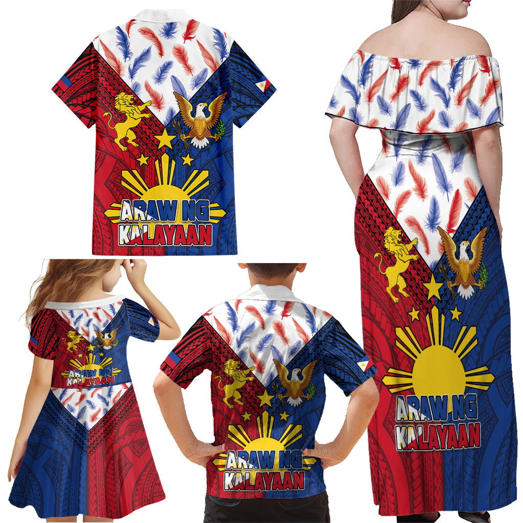 Philippines Independence Day 126th Anniversary Family Matching Off Shoulder Maxi Dress and Hawaiian Shirt Polynesian Pattern National Flag Style LT03 - Polynesian Pride