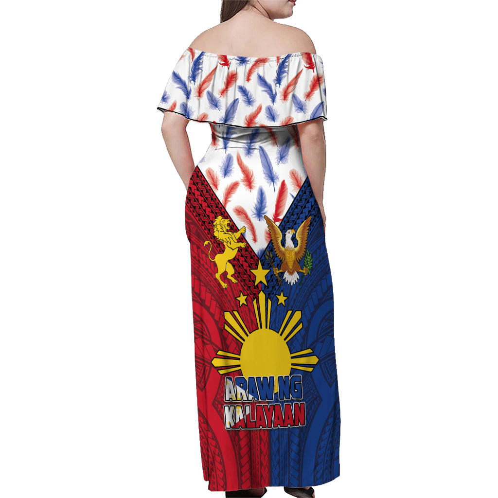 Philippines Independence Day 126th Anniversary Family Matching Off Shoulder Maxi Dress and Hawaiian Shirt Polynesian Pattern National Flag Style LT03 - Polynesian Pride