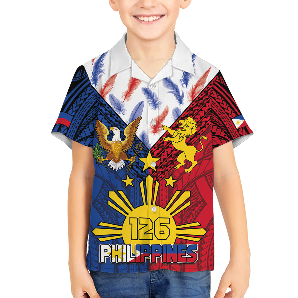 Philippines Independence Day 126th Anniversary Family Matching Off Shoulder Maxi Dress and Hawaiian Shirt Polynesian Pattern National Flag Style LT03 Son's Shirt Red - Polynesian Pride
