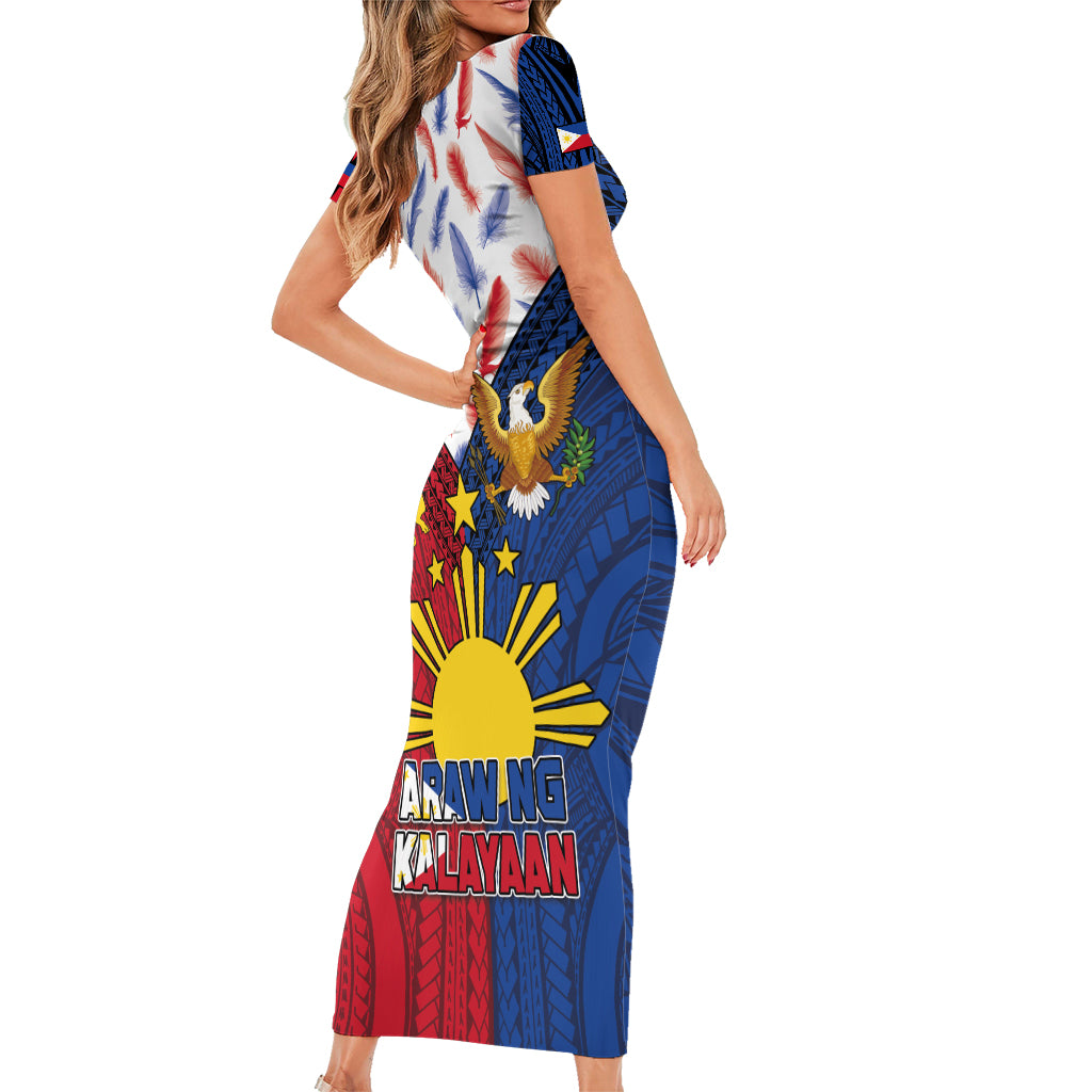 Philippines Independence Day 126th Anniversary Family Matching Short Sleeve Bodycon Dress and Hawaiian Shirt Polynesian Pattern National Flag Style LT03 - Polynesian Pride