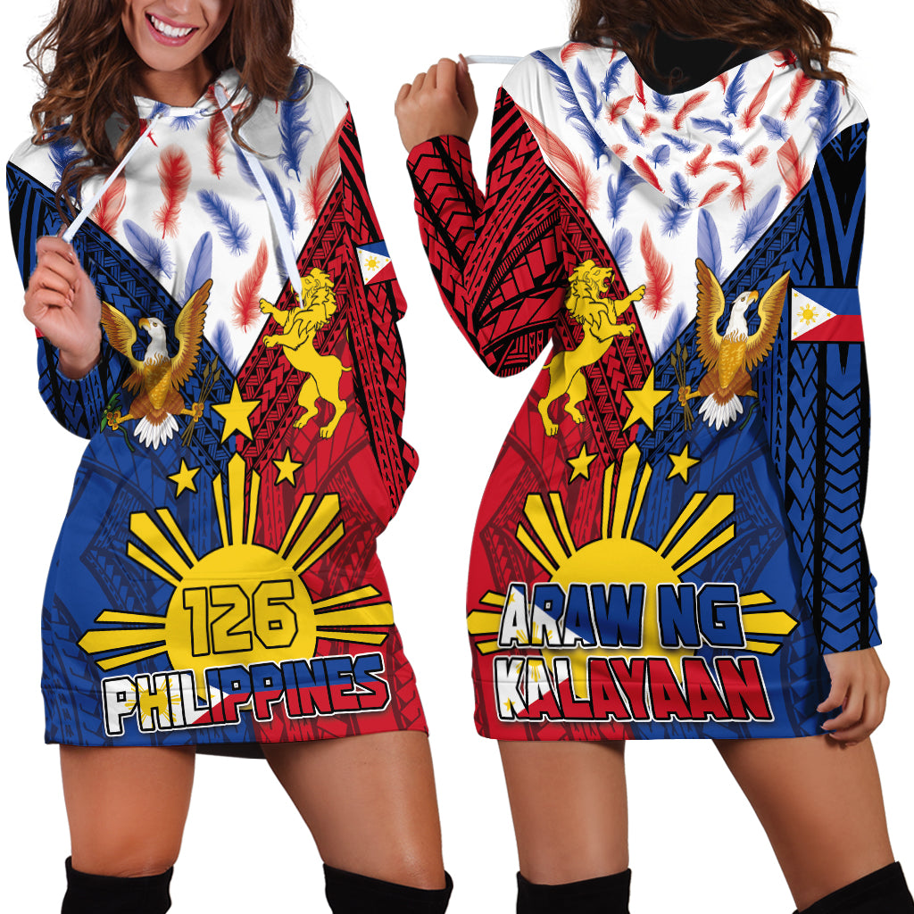 Philippines Independence Day 126th Anniversary Hoodie Dress Polynesian Pattern National Flag Style LT03 - Polynesian Pride