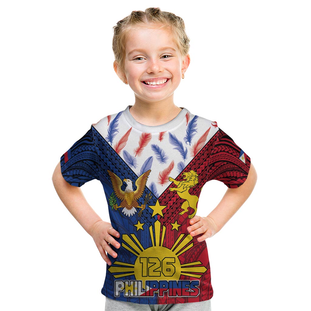 Philippines Independence Day 126th Anniversary Kid T Shirt Polynesian Pattern National Flag Style