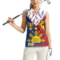 Philippines Independence Day 126th Anniversary Women Sleeveless Polo Shirt Polynesian Pattern National Flag Style