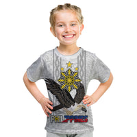 Philippines Eagle Week Kid T Shirt Polynesian Pattern Barong Style