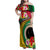 Vanuatu Tribal Boar Tusk Family Matching Off Shoulder Maxi Dress and Hawaiian Shirt Tropical Plants with Namele and Melanesian Pattern