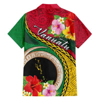 Vanuatu Tribal Boar Tusk Family Matching Summer Maxi Dress and Hawaiian Shirt Tropical Plants with Namele and Melanesian Pattern LT03 - Polynesian Pride