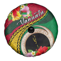 Vanuatu Tribal Boar Tusk Spare Tire Cover Tropical Plants with Namele and Melanesian Pattern LT03 - Polynesian Pride