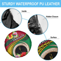 Vanuatu Tribal Boar Tusk Spare Tire Cover Tropical Plants with Namele and Melanesian Pattern LT03 - Polynesian Pride