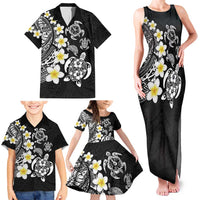 Hawaiian Plumeria Turtles Family Matching Tank Maxi Dress and Hawaiian Shirt Polynesian Art Tattoo LT03 - Polynesian Pride