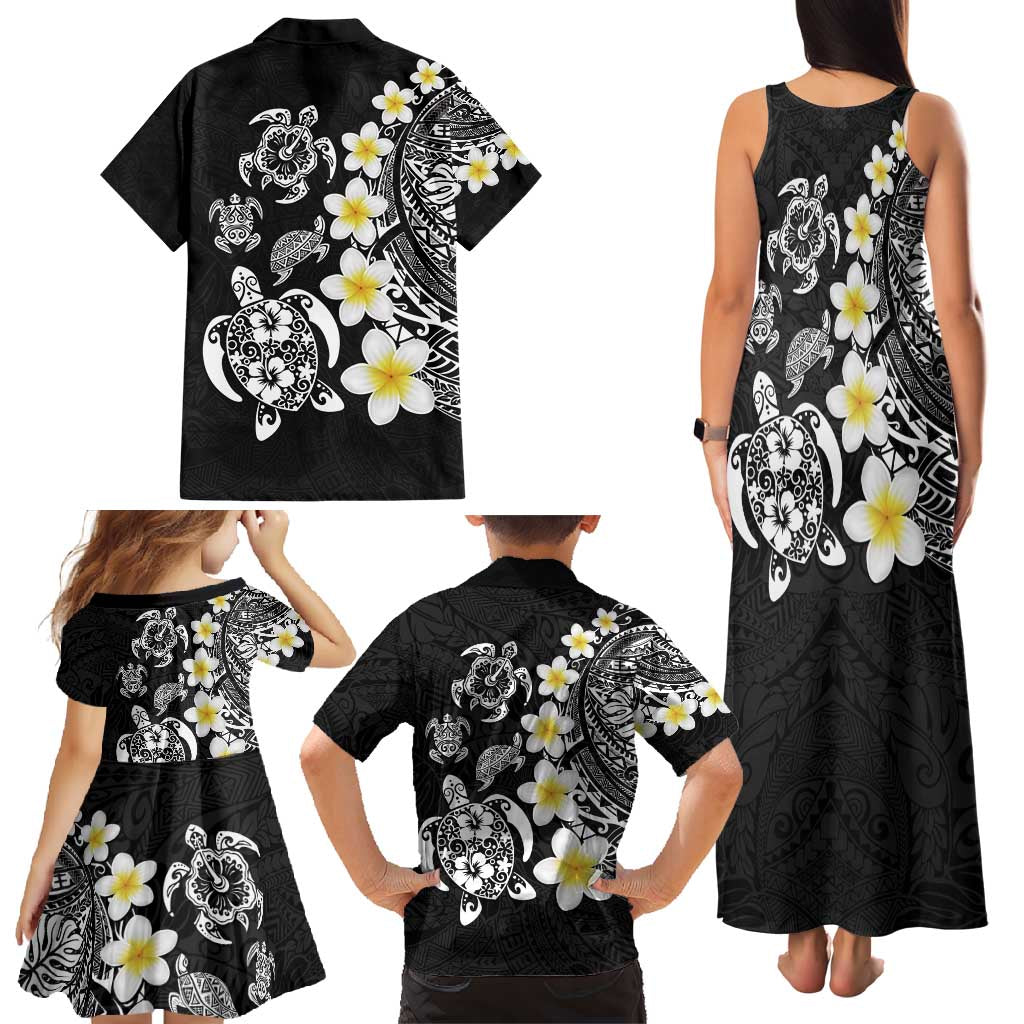 Hawaiian Plumeria Turtles Family Matching Tank Maxi Dress and Hawaiian Shirt Polynesian Art Tattoo LT03 - Polynesian Pride