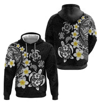 Hawaiian Plumeria Turtles Hoodie Polynesian Art Tattoo