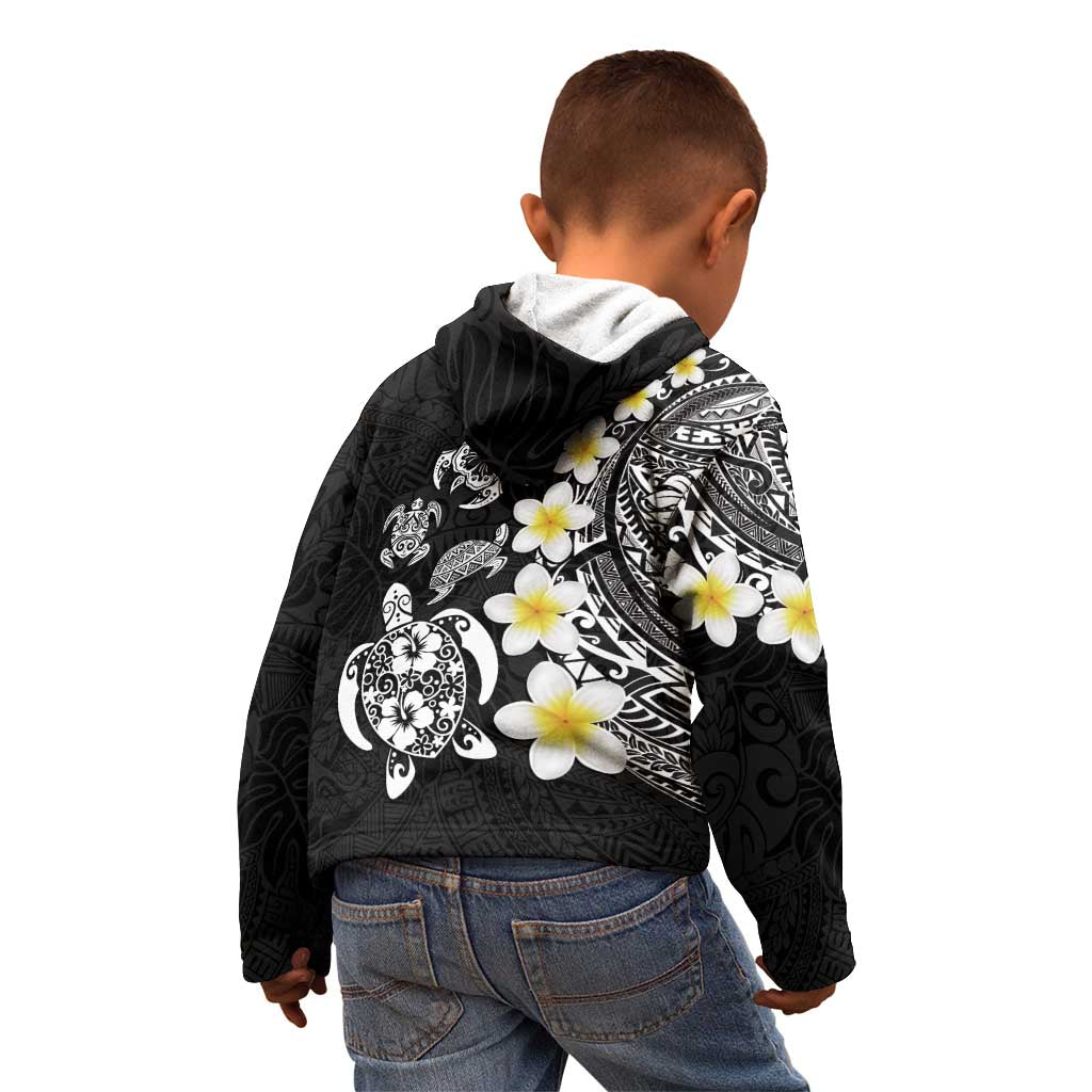 Hawaiian Plumeria Turtles Kid Hoodie Polynesian Art Tattoo LT03 - Polynesian Pride