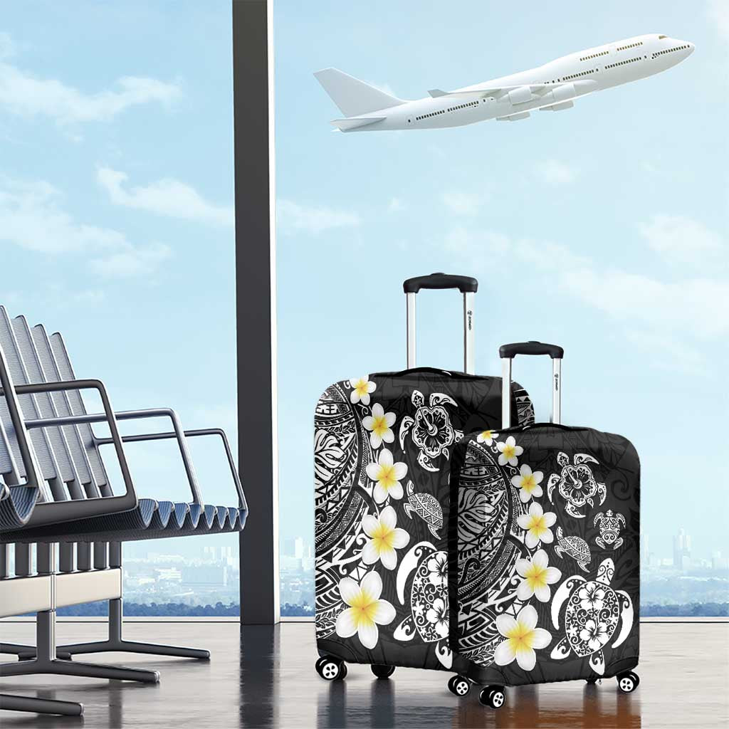 Hawaiian Plumeria Turtles Luggage Cover Polynesian Art Tattoo