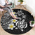 Hawaiian Plumeria Turtles Round Carpet Polynesian Art Tattoo