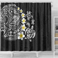 Hawaiian Plumeria Turtles Shower Curtain Polynesian Art Tattoo LT03 - Polynesian Pride