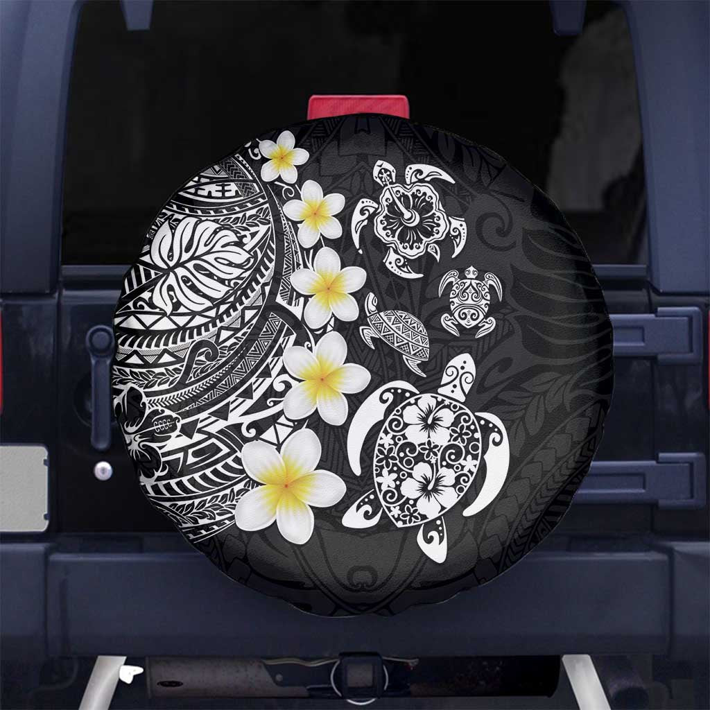 Hawaiian Plumeria Turtles Spare Tire Cover Polynesian Art Tattoo