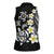 Hawaiian Plumeria Turtles Women Sleeveless Polo Shirt Polynesian Art Tattoo