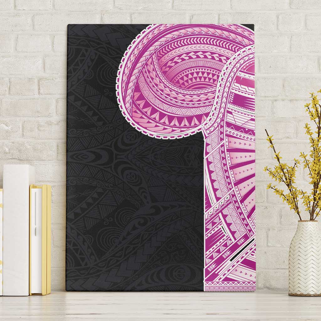 Samoan Art Tattoo Polynesian Pattern Canvas Wall Art Pink Out Color