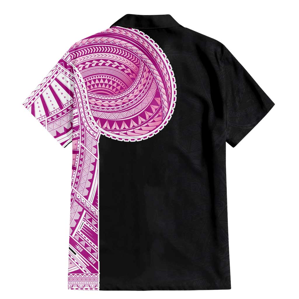 Samoan Art Tattoo Polynesian Pattern Family Matching Mermaid Dress and Hawaiian Shirt Pink Out Color LT03 - Polynesian Pride