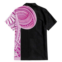 Samoan Art Tattoo Polynesian Pattern Family Matching Mermaid Dress and Hawaiian Shirt Pink Out Color LT03 - Polynesian Pride