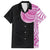 Samoan Art Tattoo Polynesian Pattern Family Matching Puletasi and Hawaiian Shirt Pink Out Color