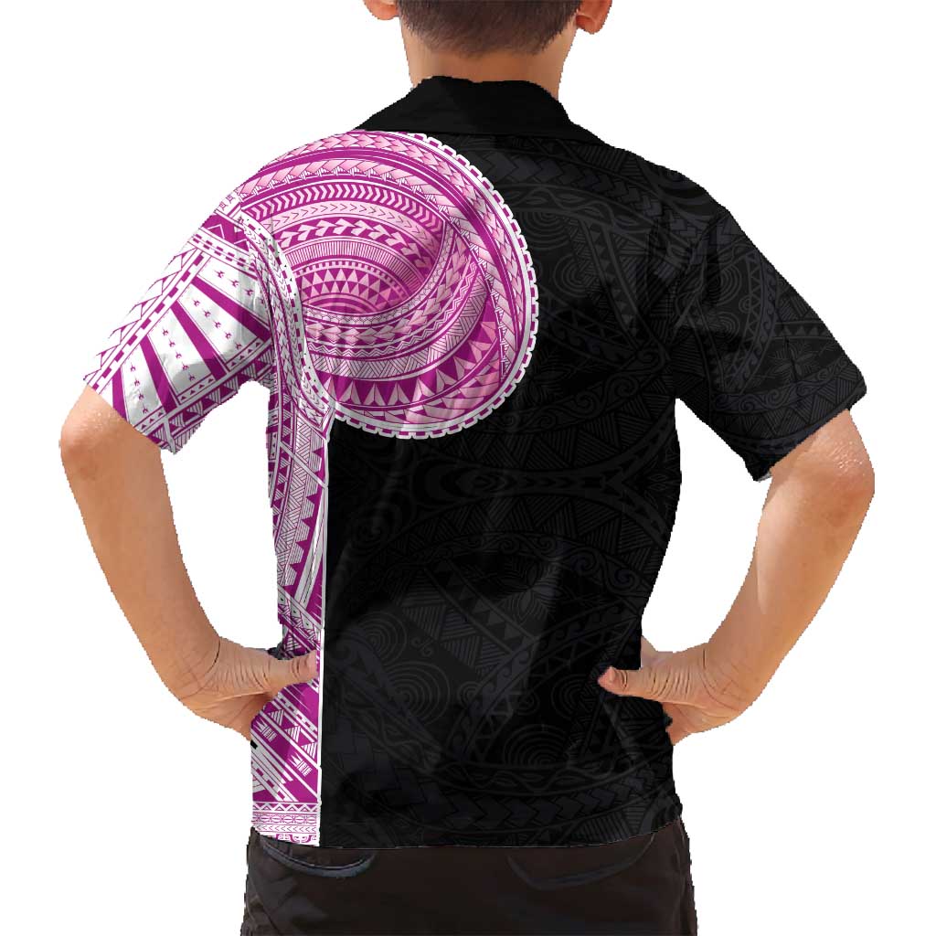 Samoan Art Tattoo Polynesian Pattern Family Matching Tank Maxi Dress and Hawaiian Shirt Pink Out Color LT03 - Polynesian Pride