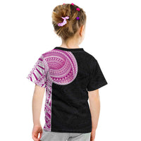 Samoan Art Tattoo Polynesian Pattern Kid T Shirt Pink Out Color