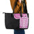 Samoan Art Tattoo Polynesian Pattern Leather Tote Bag Pink Out Color