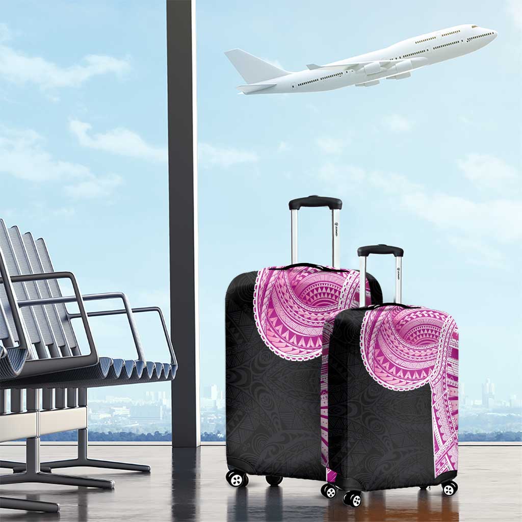 Samoan Art Tattoo Polynesian Pattern Luggage Cover Pink Out Color
