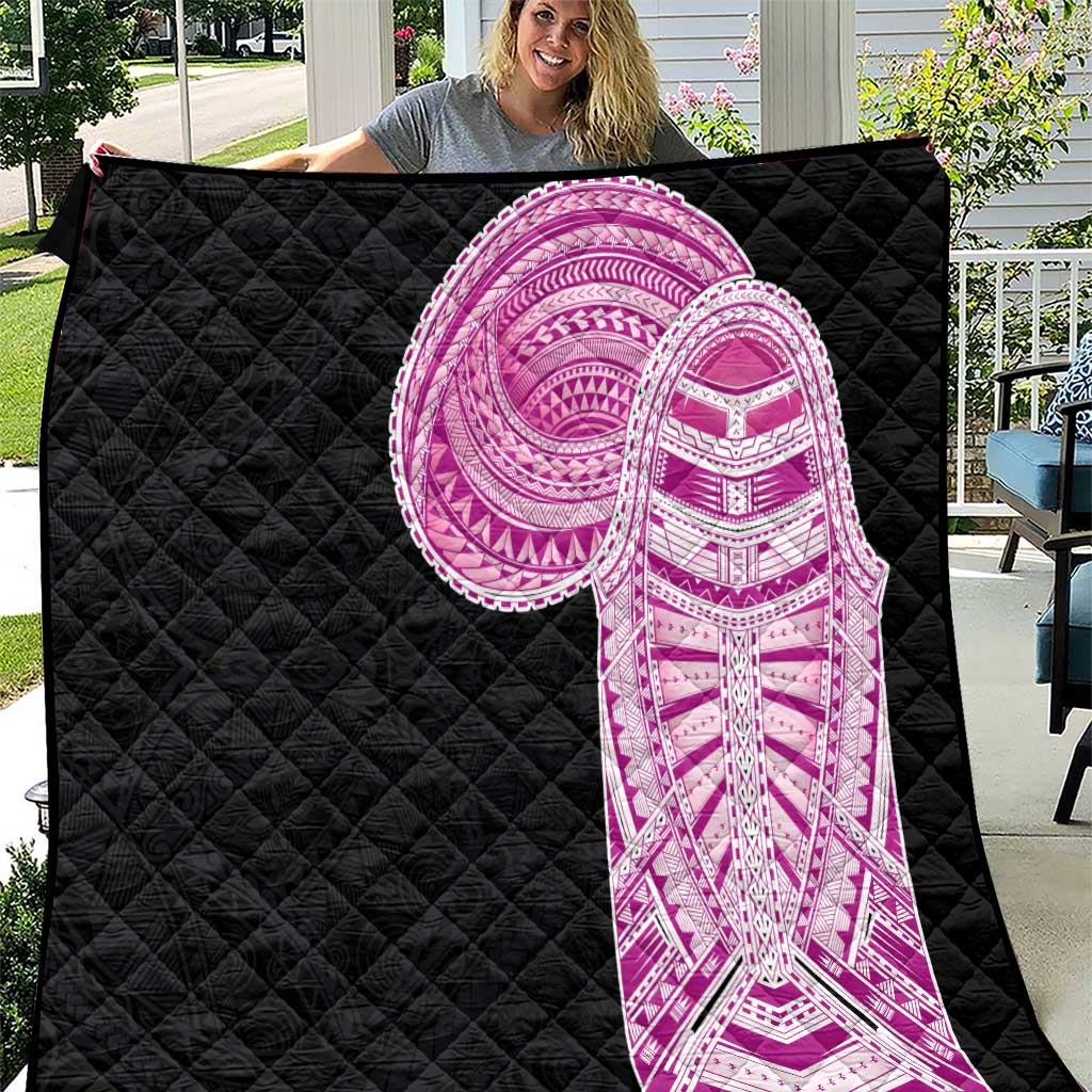 Samoan Art Tattoo Polynesian Pattern Quilt Pink Out Color