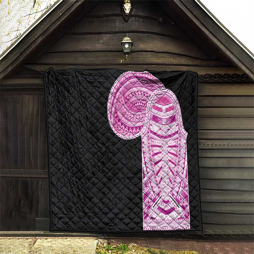 Samoan Art Tattoo Polynesian Pattern Quilt Pink Out Color