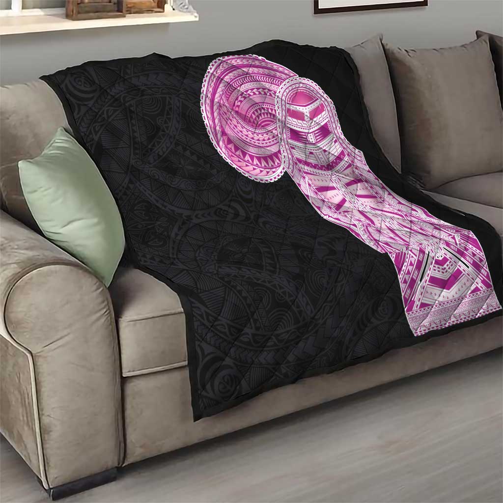 Samoan Art Tattoo Polynesian Pattern Quilt Pink Out Color