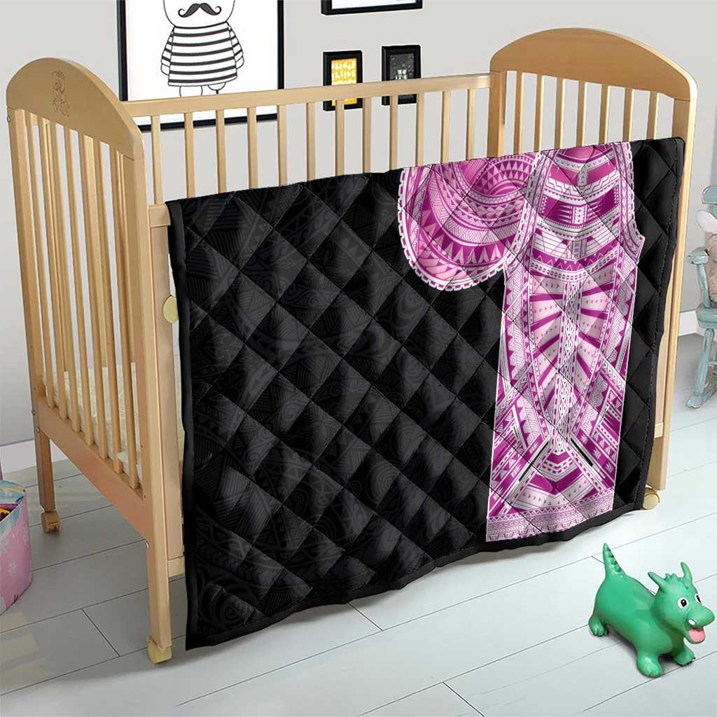 Samoan Art Tattoo Polynesian Pattern Quilt Pink Out Color