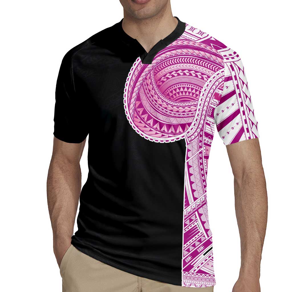 Samoan Art Tattoo Polynesian Pattern Rugby Jersey Pink Out Color