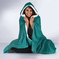 Aloha Kanaka Maoli Hawaii Flowers Hooded Blanket With Polynesian Pattern Teal Color LT03 - Polynesian Pride
