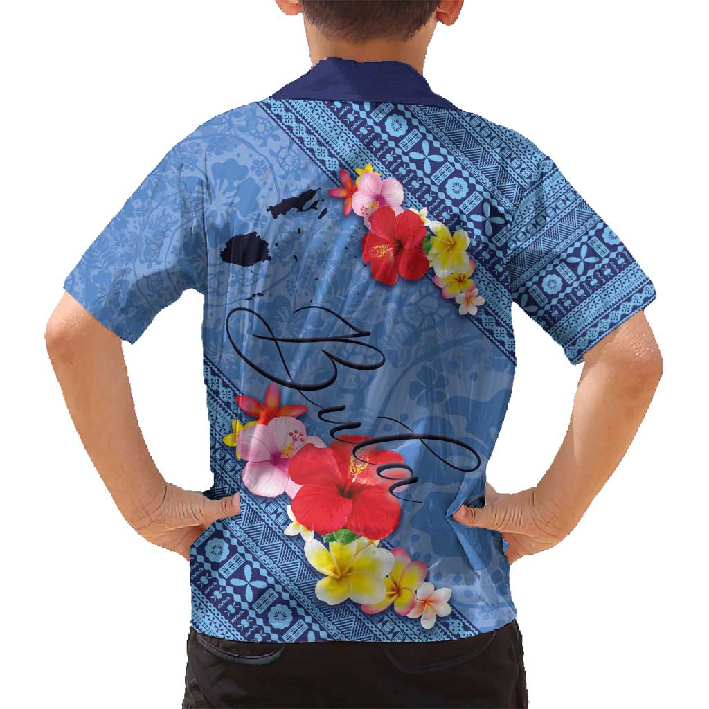 Bula Fiji Hibiscus and Plumeria Flowers Family Matching Long Sleeve Bodycon Dress and Hawaiian Shirt Tapa Tattoo Polynesian Pattern LT03 - Polynesian Pride