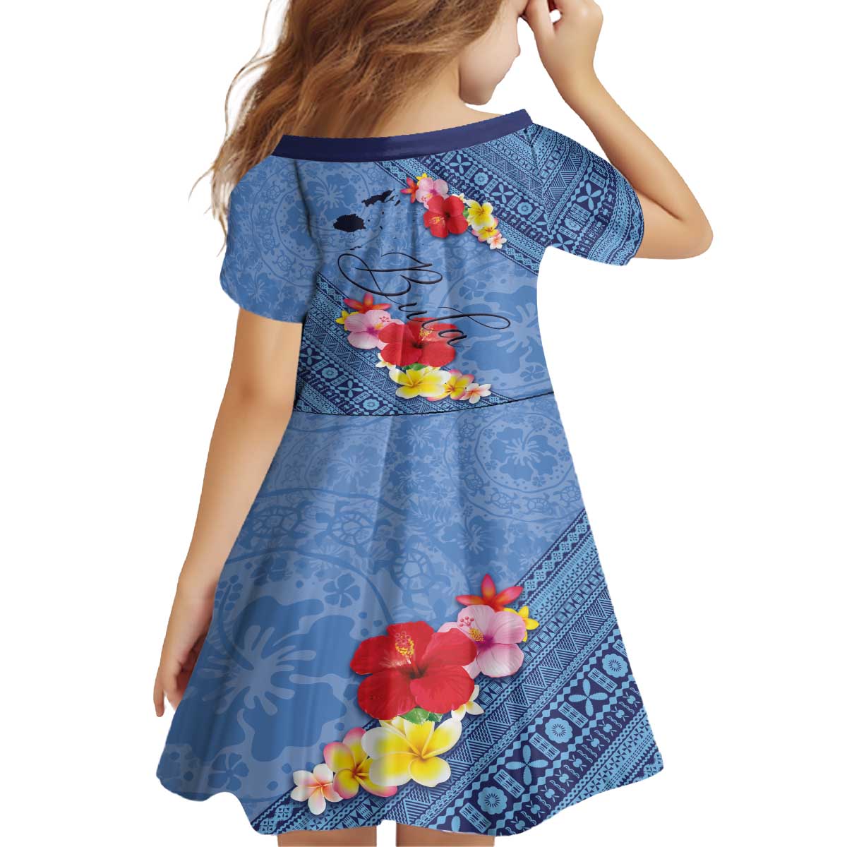Bula Fiji Hibiscus and Plumeria Flowers Family Matching Off The Shoulder Long Sleeve Dress and Hawaiian Shirt Tapa Tattoo Polynesian Pattern LT03 - Polynesian Pride