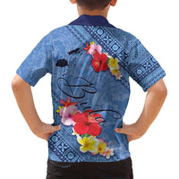 Bula Fiji Hibiscus and Plumeria Flowers Family Matching Off Shoulder Maxi Dress and Hawaiian Shirt Tapa Tattoo Polynesian Pattern LT03 - Polynesian Pride