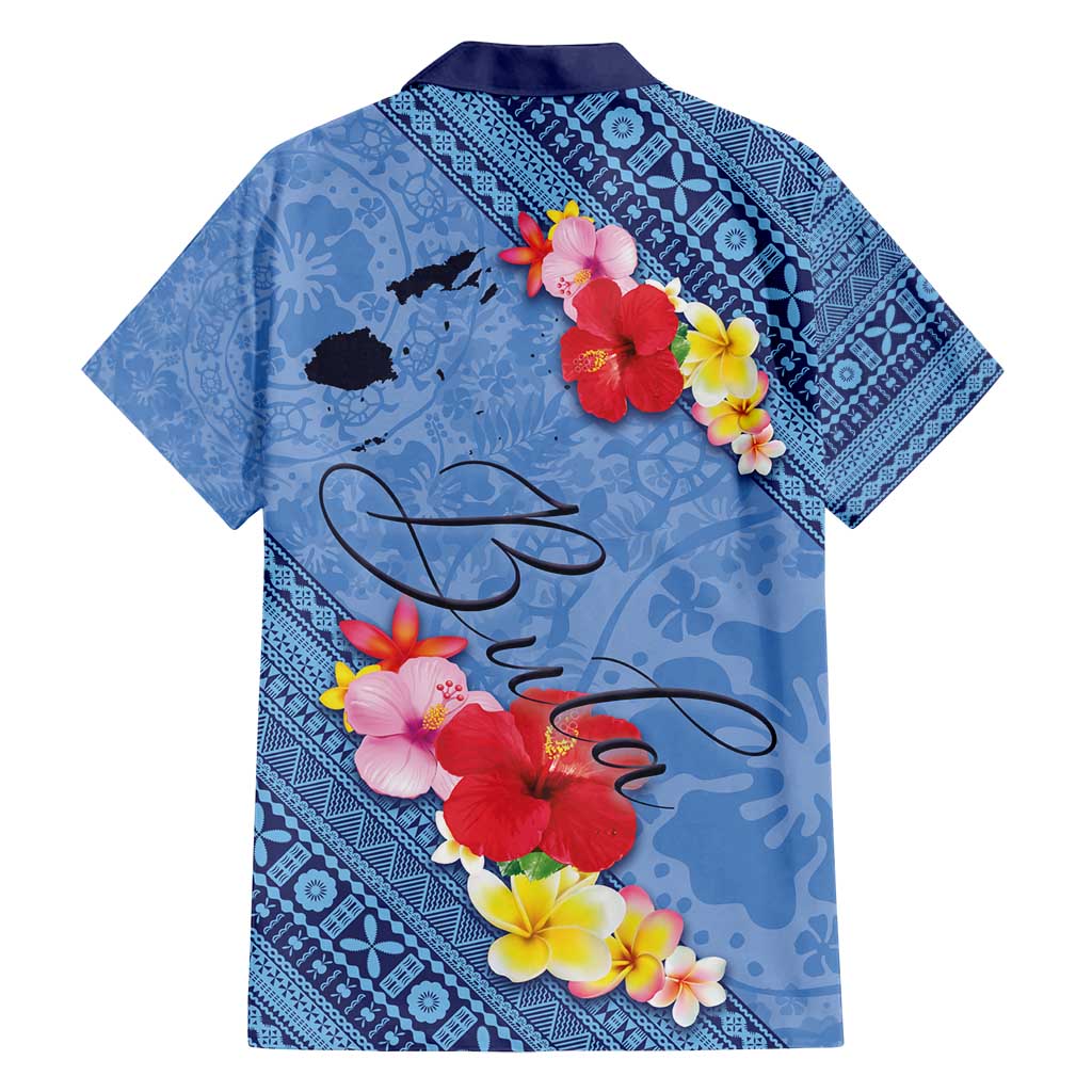 Bula Fiji Hibiscus and Plumeria Flowers Family Matching Off Shoulder Maxi Dress and Hawaiian Shirt Tapa Tattoo Polynesian Pattern LT03 - Polynesian Pride