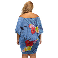 Bula Fiji Hibiscus and Plumeria Flowers Family Matching Off Shoulder Short Dress and Hawaiian Shirt Tapa Tattoo Polynesian Pattern LT03 - Polynesian Pride