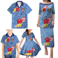 Bula Fiji Hibiscus and Plumeria Flowers Family Matching Puletasi and Hawaiian Shirt Tapa Tattoo Polynesian Pattern LT03 - Polynesian Pride