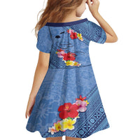 Bula Fiji Hibiscus and Plumeria Flowers Family Matching Short Sleeve Bodycon Dress and Hawaiian Shirt Tapa Tattoo Polynesian Pattern LT03 - Polynesian Pride