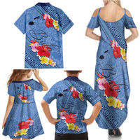 Bula Fiji Hibiscus and Plumeria Flowers Family Matching Summer Maxi Dress and Hawaiian Shirt Tapa Tattoo Polynesian Pattern LT03 - Polynesian Pride