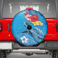 Hawaii Sea Turtle and Tropical Flowers Spare Tire Cover Polynesian Tattoo Undersea Vibe LT03 - Polynesian Pride