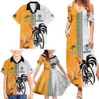 Custom Fiji and Australia Rugby Family Matching Summer Maxi Dress and Hawaiian Shirt Aboriginal and Fijian Masi Pattern LT03 - Polynesian Pride
