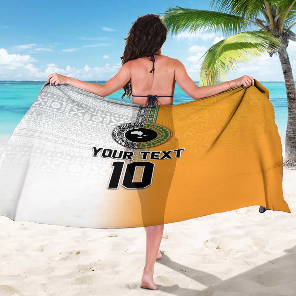 Custom Fiji and Australia Rugby Sarong Aboriginal and Fijian Masi Pattern