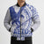 Samoa Pago Pago Aeto Bomber Puffer Jacket Wingstyle Blue-White Color - Polynesian Pride