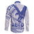 Samoa Pago Pago Aeto Family Matching Tank Maxi Dress and Hawaiian Shirt Wingstyle Blue-White Color - Polynesian Pride