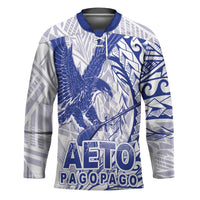Samoa Pago Pago Aeto Hockey Jersey Wingstyle Blue-White Color - Polynesian Pride