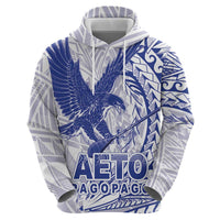 Samoa Pago Pago Aeto Hoodie Wingstyle Blue-White Color - Polynesian Pride